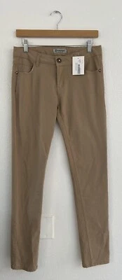 New Emperial Women Tan Skinny Stretch Pants Size 9 Rhinestone Embellished Button - Image 1 of 4