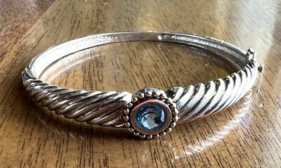 PULSERA CLYDE DUNEIER ORO 14K Y PLATA DE LEY CON PIEDRA CENTRAL TOPACIO Foto 1 de 4