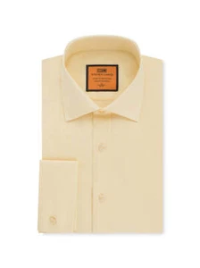 Poplin Dress Shirt | French Cuff | 100% Cotton | Yellow - Picture 1 of 2