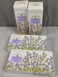 Crabtree & Evelyn Lavender Bar Soaps, Hand & Body Lotion 8.5 Fl Oz Discontinued
