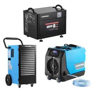 CREWORKS 130-180 PPD Commercial Dehumidifier for Crawl Space Basement Warehouse - Picture 1 of 76