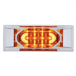 16 LED Reflector Clearance/Marker Light w/ Chrome Bezel - Amber LED/Amber Lens - Picture 1 of 5