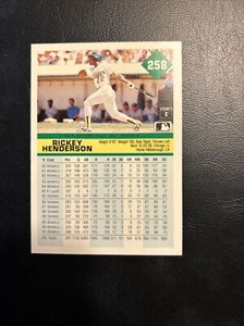 Cnr 1992 Fleer #258 Rickey Henderson Oakland, A’s Athletics