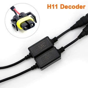 2X LED Headlight Canbus Error Free Anti Flicker Resistor Canceller Decoder H11 - Foto 1 di 6