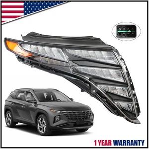 LED DRL Headlight For 2022-2024 Hyundai Tucson Passenger Side Black 92208CW010 - Picture 1 of 10