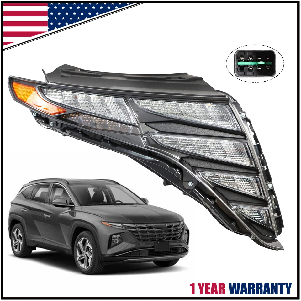 Faro LED DRL para Hyundai Tucson 2022-2024 lado pasajero negro 92208CW010 Foto 1 de 4
