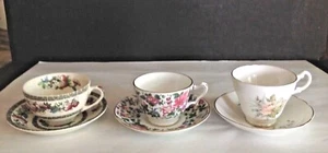 Set 3 VTG England Made Staffordshire, Royal Stuart Fine Bone China Cup & Saucer - Picture 1 of 9