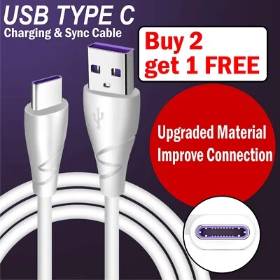 USB-C Lead for Samsung S8 S9 S10+ S20+ Type C Charging Phone Cable Universal - Image 1 of 3