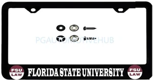 License Plate Frame Stainless Steel Vinyl Lettering FOR Florida State LAW - Foto 1 di 3