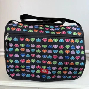 Dickies Rainbow Hearts Crossbody Flap Messenger Large Shoulder Bag Computer - Bild 1 von 16