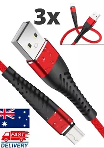 3x USB to Type C Charger Cable 3A Fast Charging Lead Data Cord for Samsung - Picture 1 of 13