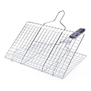 Fish Grilling Basket, Folding Portable Stainless Steel BBQ Grill Basket - Picture 1 of 8