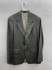 Bill Blass Mens Blazer Size Unknown Green Wool Two Button Up Suit Coat - Picture 1 of 13