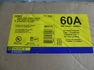 Square D H362 Heavy Duty Safety Switch Series F05 60A General Purpose Type 1 NIB - Picture 1 of 9
