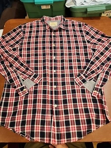 Just A Cheap Shirt JACHS Thick Men's XXL Red/Black Plaid Button Down EUC. GB16 - Picture 1 of 10