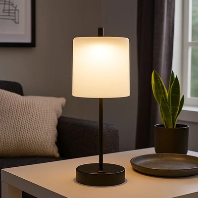 Tischleuchte Tischlampe Nachttischlampe Touchdimmer Schlafzimmerlampe Akku LED - Bild 1 von 4