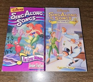 Disney Sing Along Songs VHS Under The Sea Little Mermaid You Can Fly Peter Pan - Imagen 1 de 3