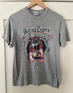 Vintage 1987 Detroit Tigers T-Shirt Sz L Single Stitch 80s MLB Tee - Picture 1 of 5