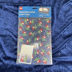 Rare Lego Santa Claus Christmas Wrapping Paper & Gift Tags New - Picture 1 of 2