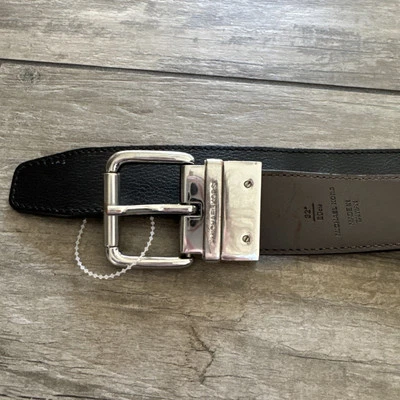 Michael Kors Hombre Cinturón Reversible Negro Marrón Plata Hebilla 32”  Foto 1 de 4