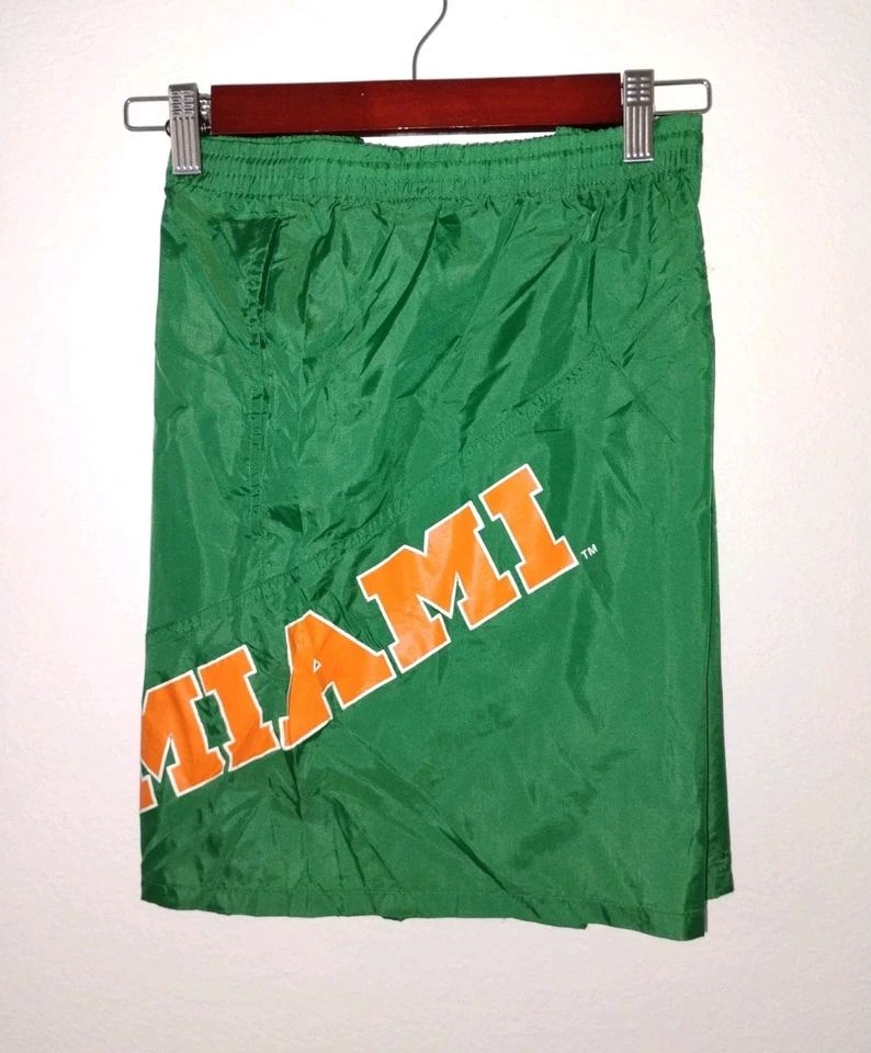 Vintage University of Miami Hurricanes Nylon Shorts Men's Large 36-38 - Image 1 of 4