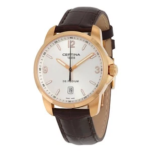 Reloj de cuarzo para hombre Certina DS Podium esfera plateada cuero marrón C0014103603701 - Imagen 1 de 3