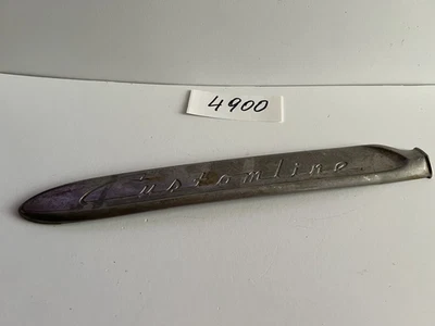 Ford Spear 1953 emblema Customline conductor izquierdo. Lateral de acero inoxidable. OEM Foto 1 de 4