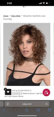 Peluca Storyville de Ellen Wille Peluca Frontal de Encaje Sintético Caliente Moca Enraizada Foto 1 de 4