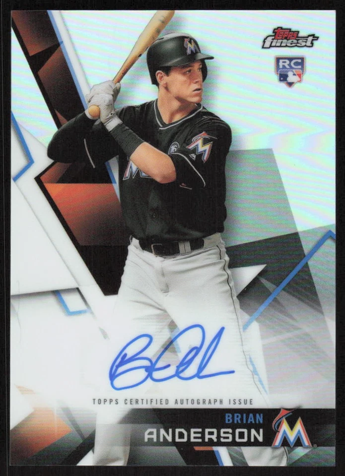 2018 Topps Finest Rookie Autographs #FA-BA Brian Anderson Miami Marlins - Image 1 of 2