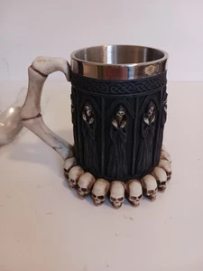 Skeleton graveyard and skulls death Gothic style Halloween Man's Cave stainless - Picture 1 of 8