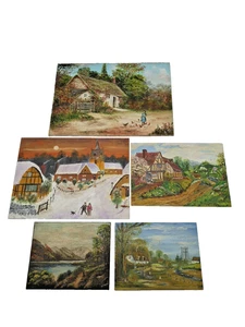 Original Landscape Oil Paintings Art Unframed Bundle x 5    B11  G54 - Picture 1 of 11