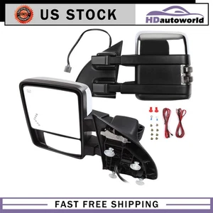 Power Heated Chrome Mirrors For 1999-07 Ford F250 Turn Arrow Clearance Lamp Plug - Picture 1 of 12