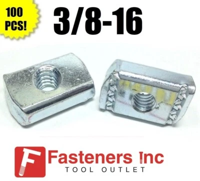 REDDING FASTENERS (QTY 100) 3/8-16 Strut Nuts W/O Spring for Unistrut Channel #4168 P3008 EG