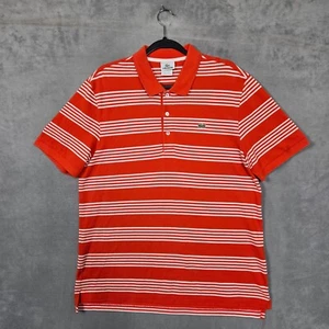 Polo Lacoste Hombre 6 Naranja Blanco Rayas Algodón - Imagen 1 de 8