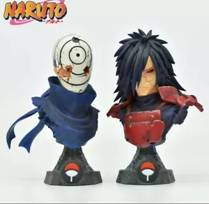 Figurine madara et obito 2 Bustes 15 Cm lot Jouet collection Manga naruto - Foto 1 di 11
