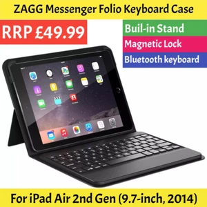 ZAGG iPad Air 2 (9.7-inch, 2014, 2nd Generation) Smart Folio Case Keyboard Cover - Picture 1 of 17