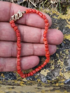 coral bracelet Vintage Silver 925 Gold Plated - Picture 1 of 11