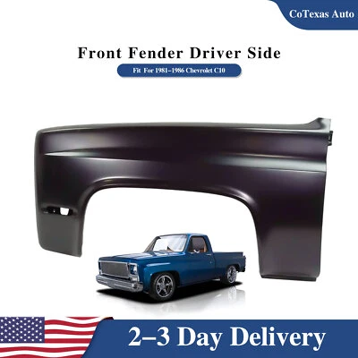 New Front Left Driver Side Primed Fender For 1981-1986 Chevrolet C10 - Image 1 of 4