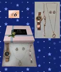 4 Pieces fashion jewelry Rhinestone Watch Gift set for women’s ( Rose ) - Picture 1 of 3