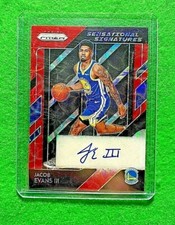 JACOB EVANS PRIZM CHOICE RED SCOPE AUTO CARD WARRIORS 2018-19 PRIZM BASKETBALL 