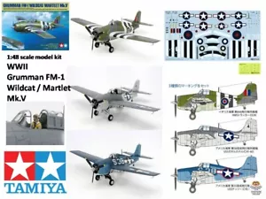 1:48 WWII Allied Grumman FM-1 Wildcat/Martlet Mk.V scale model kit by Tamiya - Picture 1 of 15