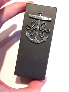 Rare Vintage Silver & Welsh Slate Greenwich Maritime Museum Anchor paperweight - Picture 1 of 5
