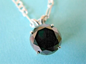 2.73ct 100% REAL EARTH MINED NATURAL BLACK DIAMOND NECKLACE, CERTIFICATE,PENDANT - Picture 1 of 9