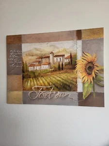 Toskana Leinwand Bild Keilrahmen Sonnenblume Gelb - Bild 1 von 4