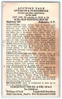 1972 vente aux enchères mobilier antique palissades publicitaires New York carte postale postée