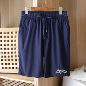 Summer Ice Silk Elastic Man's Youth Shorts Elastic Waist Sports Nickel Pants - Picture 1 of 9
