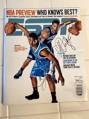 Revista ESPN autografiada firmada por Chris Paul Deron William PSA/DNA LOA Foto 1 de 3