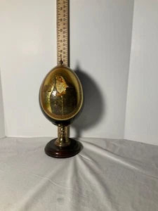 Russian Mother Mary on stemmed egg figurine signed Cross on top - Picture 1 of 6