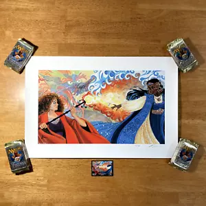 🔥🌊 Pyroblast ft Hydroblast 76/84 - Kickstarter ART PRINT Kaja Foglio MTG & CoA - Picture 1 of 14