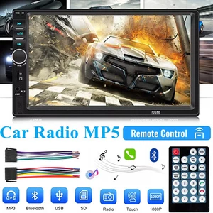 7" Double 2DIN Car Stereo FM Radio MP5 Player Touch Screen Bluetooth USB AUX TF - Picture 1 of 16